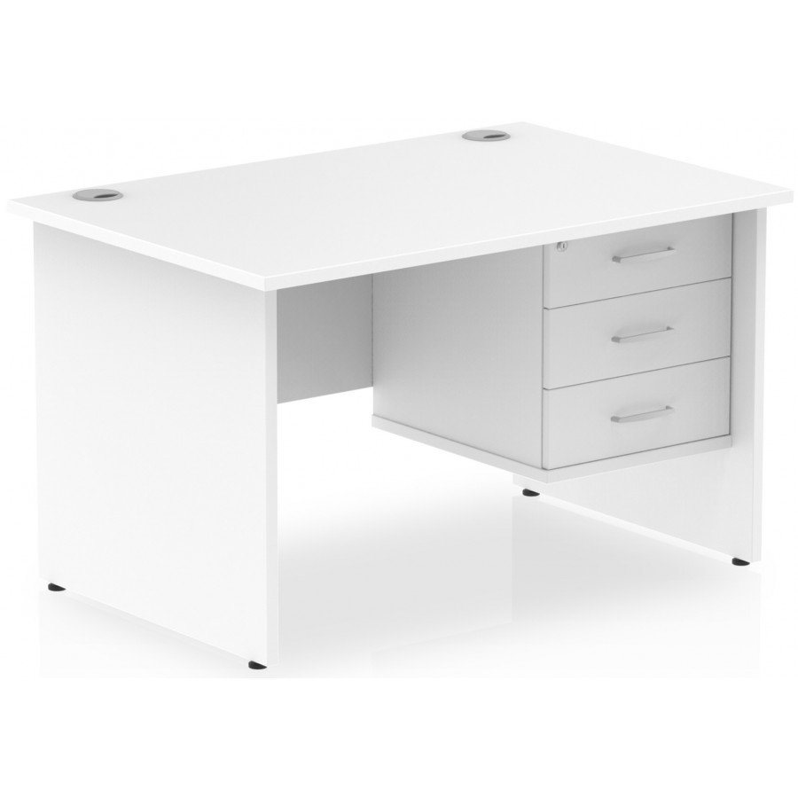 Rayleigh Panel End Straight Desk with Fixed Pedestal